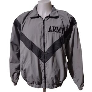 US ARMY PT Jacket IPFU Physical Fitness Uniform Jacket Men's Medium Regular Gray